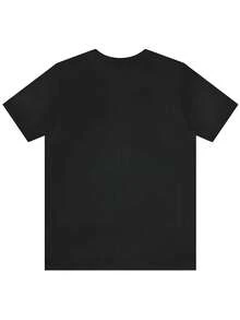 Black T-Shirt With A Graphic Design Of A Snake Holding Another Snake And The Phrase "Don't Bite The Hand That Feeds You."  Casual Wear. - 黑色 - 查看 2