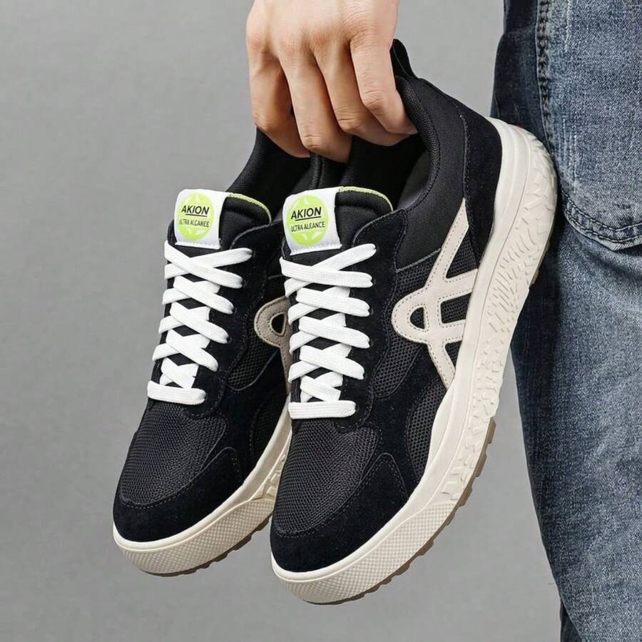 Tênis Urban Sneaker New Akion Unissex Preto Casual Moderno Streetwear Confortável Dia a Dia - Preto e Branco 2967 - Visão 1