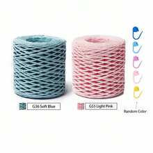 1/2 Roll High-Quality Raffia Yarn Straw Paper - Natural Fiber Macrame For Crochet Crafts, Jewelry Making, Hand Knitting, Summer Hats, Baskets, Gift Wrapping & More - Twisted String In Assorted Colors, Yarn Crochet - Multicolor - View 10