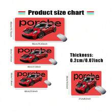 1pc Minimalist Bright Red 911 GT3 Extra Large Extended Desk Mat, Eye-Catching Black Letter Print Sports Car Mouse Pad, Simple Pure Car Racing Style Gaming Room Bedroom Office Decor - View 5