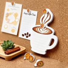 15/20pcs Coffee Cup Decorative Push Pins, Cute Latte Art Coffee Cup Shaped Thumb Tacks, Random Styles, For Bulletin Board, Desk Decor And Cork Board Accessories, Pins, Room Decor, Thumb Tacks - A - View 4