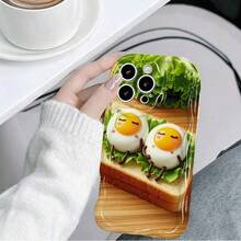 Cute Egg Toast Pattern Kawaii Food Phone Case For  17/16/15/14/13/12/11Plus Pro Pro Max Phone Case, Fashionable And Noble,It's The Top Choice For Gifting - Weiss - Übersicht 14