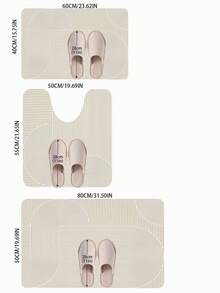 1pc Cream Line Pattern Bath Mat, Bathroom Rug, Doormat, Small Rug, Carpet, Floor Mat, Home Decor, Area Rug, Outdoor Mat, Bedroom Carpet, Washable Rug - Multicolor D - View 5