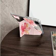 1件柔粉蘭花勵志語錄平板保護殼，附筆槽，相容 iPad 10.9/10.2/Air 5th Gen/Pro 11/10th Gen/9.7/Air 2/(7th Gen)/(8th Gen)/Air 4/5/Pro 11/10th Gen 10.9 吋智能保護殼/Air 13(M3 2025)/Air 11(M3 2025)/Air 11(M3 2025)/11(A16 2025)/相容 Galaxy Tab S10+/S9/A9，相容 5/5PR/6/6PRO/7/7PRO - 彩色 - 查看 2