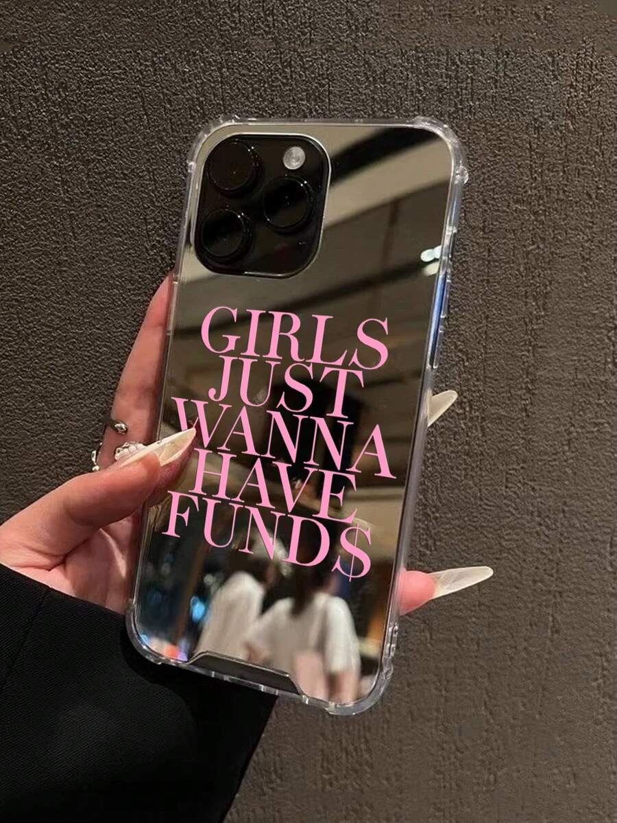 女孩只想有錢圖案印花鏡面手機殼,適用於 iPhone 13/15/16/17pro/17/14/17/15pro/15 Plus/15 Promax/7plus/8plus/X/Xs Max/Xr/11pro/12pro/13pro/14pro/12mini/13mini/11promax/12promax/13promax/14promax/14plus/17pro Max/17Air/6/6s Plus/7/8/16Pro/16plus/16promax/Se2 &適用於 Galaxy/A54 A14 A15 S23 S24 S24ultra S25 A07 A17 S26 A57 - 彩色 - 查看 1