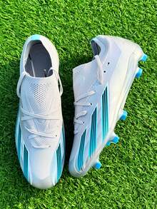 STARNOVO Herren Profi-Fußballschuhe - Schnür-Strick-Socken Leichtgewicht AG Hartboden Stollen Trainings- & Spielschuhe, Rasen-Fußballschuhe, Langstollen-Design TPU-Obermaterial und TPU-Sohle, geeignet für Ganzjahres-Training und Spiele - Grau - Übersicht 7