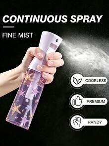 New Starfish Pattern PET Refillable Travel Spray Bottle, Professional High Pressure Atomization Spray Bottle, 200/300ml High Pressure Continuous Automatic Vacuum Fine Mist Sprayer, Hair Styling Tool, Hair Care Product, Accessory, Travel Essential, Vacation Essential - Multicolor - View 7