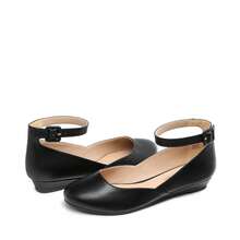 Dream Pairs Ballerinas Damen Riemchenballerina Elegant Flats Schuhe - Schwarz - PU - Übersicht 3