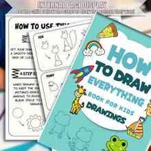 1 Libro [Guía de Dibujo] Libro de Dibujo con +200 Pasos | Una Guía para Dibujar Cualquier Cosa para Entusiastas del Arte, Guía de Dibujo, Regalo de Cumpleaños, Navidad, Pascua, Aprendizaje Creativo, Papel Duradero, Guía Paso a Paso - Multicolor - Ver 6