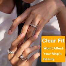 KLONKEE Ring Size Measuring Tool For Loose Rings, 12pcs Ring Protectors And 1pc Ring Size Measuring Strap, Ring Size Adjuster, Invisible Ring Protector Spacer Tightener, Size Adjuster For Men And Women, Suitable For 1mm To 8mm Rings - Mix - View 8