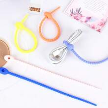 20Pcs Color Multifunctional Silicone Cable Ties Cable Ties Storage Rope Silicone Cable Ties Color Data Cable Ties Reusable Multifunctional Headphone Winding Cable Ties - Multicolor 20pcs - View 5