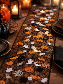 1000pcs Halloween Confetti Mix, Halloween Table Scatter Decorations, Pumpkin Bat Ghost Spider Confetti, Orange Black White Party Sprinkle Set For Halloween Party, Halloween Party Table Center Decorations (Confetti) - Multiple Styles - View 7