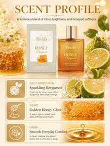 50ml Honey Bergamot Unisex Perfume, Gentle Natural Fresh Scent, Charming Daily Portable Long-Lasting Fragrance For Women - Multi Scents - View 3
