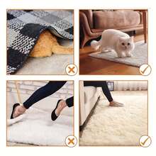 Washable & Reusable Non-Slip Carpet Corner Grippers, Strong Adhesive Residue-Free Removable Carpet Anti-Curl Fixing Pads, Suitable For Bedroom Living Room Floor Mats - Multicolor - View 4