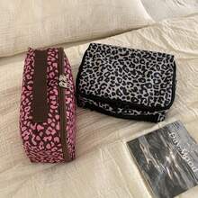 Nueva bolsa de maquillaje portátil de gran capacidad con estampado de leopardo, bolsa de aseo, bolsa organizadora de viaje - neceser - Ver 8