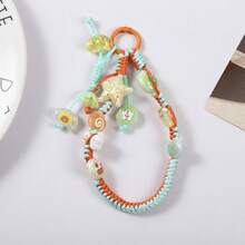1pc Y2K Style Colorful Beads Zinc Alloy Phone Wrist Strap, Mixed Pendant Keychain, School Backpack Charm - Multicolor - View 5