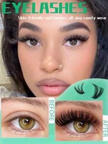 540 pièces Faux Cils en Grappes D Curl Faux Vison, Longueur Mixte 8-16mm, Densité Mixte 60D/80D/100D, Effet Grands Yeux, Comprend Colle, Dissolvant et Ensemble de Pinces, Léger et Réutilisable, Convient aux Débutants pour le Maquillage Quotidien et de Soirée - Noir - Voir 4