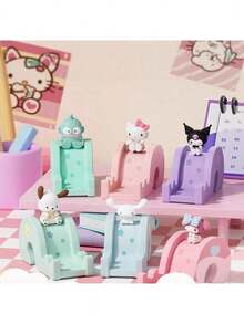 官方授權 Sanrio 角色滑動式手機支架，多角色可調角度桌面裝飾，適用居家與辦公室，Hello Kitty 房間裝飾，成人桌面收納架，14 歲以上 - 淺藍色 - 查看 1