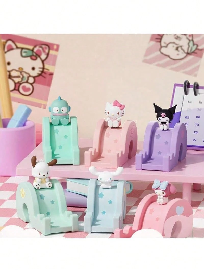 官方授權 Sanrio 角色滑動式手機支架,多角色可調角度桌面裝飾,適用居家與辦公室,Hello Kitty 房間裝飾,成人桌面收納架,14 歲以上 - 淺藍色 - 查看 1