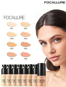 FOCALLURE 31g SPF15+PA SKIN EVOLUTION Liquid Foundation, Full Coverage, Concealing, Color Correcting, Pore Blurring, Long-Lasting Oil Control, Moisturizing, Natural Matte Finish, Waterproof Makeup - #04 NATURAL - View 9