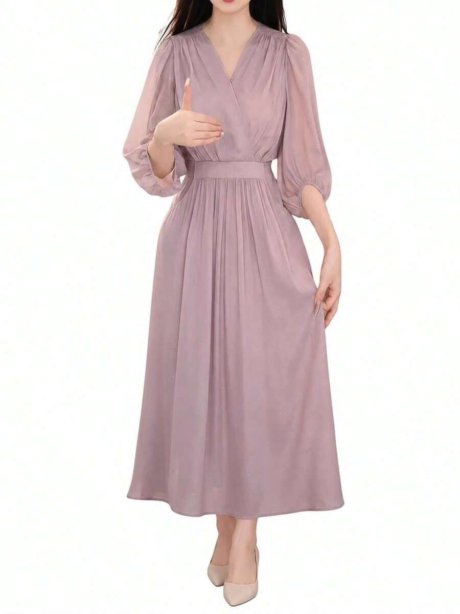 Women Long Dresses - Mauve Purple - View 1