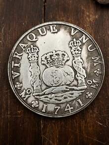 1741年 8 MM 墨西哥 Reales 硬幣 - 費爾南多六世 鍍銅鎳銀色收藏複製品硬幣 - 彩色 - 查看 2