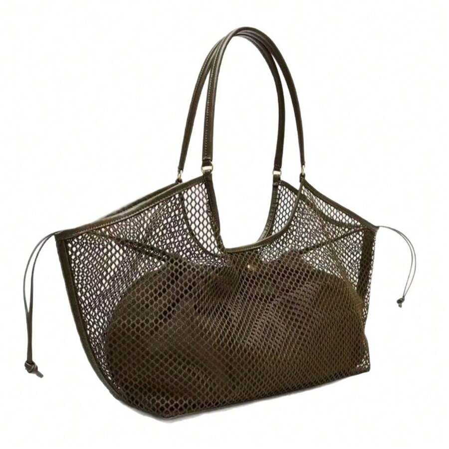 Große Schultertasche Mit Karomuster (Modell 2026) – Ideal Für Entspannte Urlaubstage, Lässige Vibes Und Den Täglichen Weg Zur Arbeit. - 綠色 - 查看 1