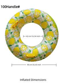 Adult Inflatable Swim Ring, Fruit Print Pool Float, Watermelon/Lemon/Lime/Orange/Kiwi/Dragon Fruit PVC Floating Ring - Checkered Lemon Swimming Ring - View 16