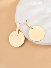 Round Decor Stud Earrings - Gold - View 5