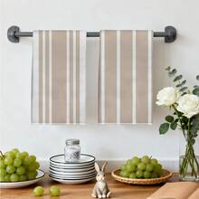 MEMNUN 2件裝奶茶色條紋幾何印花廚房抹布 15.75*23.62in(40*60cm) 超細纖維聚酯材質 現代柔軟洗碗布 廚房毛巾 手巾 居家裝飾 廚房裝飾 烹飪烘焙手巾 廚房配件 可機洗 清潔用品 適合餐廳廚房 日常裝飾與禮品 全季節適用 - 彩色 - 查看 9