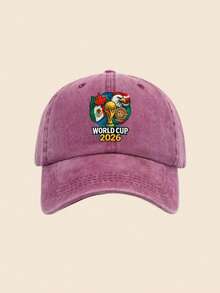 1pc 2026 World Cup US-Canada-Mexico Cartoon Washed Print Baseball Cap For Women, Baseball Cap For Outdoor Sun Protection For Men - Trophy - View 10