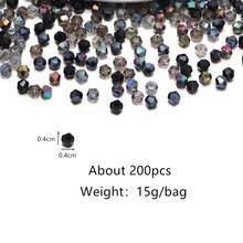 1 Bag Black Glass Crystal Pointed Beads, Random Shades, Approx. 200pcs/Bag - Black - View 3