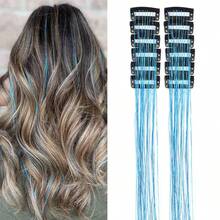 12pcs Glitter Tinsel Hair Extensions Rainbow Colorful - Multicolor - View 16