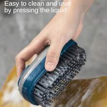 1 pezzo Spazzola per la pulizia con erogatore di sapone, spazzola con setole dure ricaricabile, spazzola multifunzione portatile, adatta per vestiti, bagno, pavimento, cucina, vasca da bagno, macchie sulle piastrelle - Blu 1 pz - Visualizzare 4
