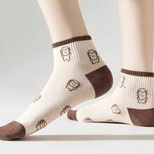 1/3/5/10 Pairs Brown Bear Women's Short Socks - Multicolor - View 4