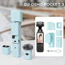 Pocket 3 矽膠保護套，高級防護全包覆套，鏡頭蓋兼容 D.JI OSMO Pocket 3，防震、防滑、防塵 天藍色 - 查看 11