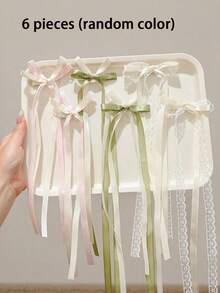 6-Piece Set Of Ballet Style Bow Hair Clips For Girls, Suitable For Daily Wear (Color Random) - Multicolor - View 9