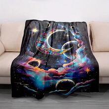 Manta Pequeña con Estampado de Estrellas y Luna Nocturnas - Multicolor - Ver 3