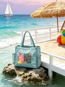 1/2pcs Sweet Summer Leopard Print Storage Bag, Suitable For Travel Carrying Cosmetics And Shopping Bags - Multicolor - View 7