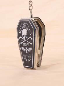 Cabin puff 1pc Coffin-Shaped Mini Ashtray With Flip Lid, Gothic Style, Portable For Outdoor, Car And Other Scenes, Smoking Accessory Gift - One Size Fits All - View 8
