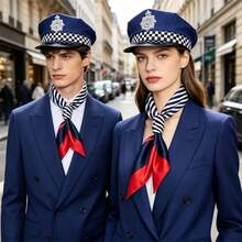 1pc/2pcs Vintage Police Hat, Suitable For Carnival, Cosplay Party, Police Hat, Halloween Costume Accessory - Multicolor - View 5