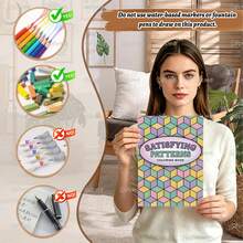 "Satisfying Patterns" A4 Coloring Book, 24 Unique Geometric & Optical Illusion Designs, Includes Random Bonus Stickers, Calming, Mindful Stress-Relief Coloring Activity For Adults & Teens - Coloring Book - View 5
