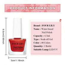 FOUR LILY 6.3ml Kuteks Kuku Berbasis Air yang Dapat Dikupas, Tanpa Perlu Dipanggang, Cepat Kering, Tahan Lama, Cocok untuk Salon, DIY, dan Penggunaan di Rumah, Tersedia Berbagai Warna - MultiWarna - View 7