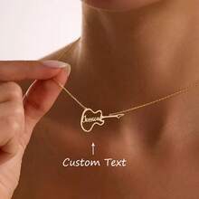 Customized Guitar Name Necklace For Women And Men, Stainless Steel Personalized Necklace Pendant, Chain Jewelry, Birthday Gift - Multicolor - View 3