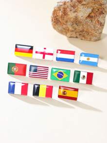 TEAMER 1pc Fashionable Women's Stainless Steel Colorful Flag Brooch Unique Meaningful Exquisite Accessory Commemorative Gift For Friends - Brooch - View 5
