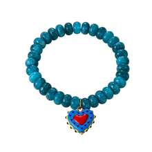 1pc Bohemian Flirty Style Y2K Creative Fashion Elegant Exquisite Gorgeous Minimalist Dopamine Color Natural Stone Beaded Resin Colorful Heart Pendant Elastic Bracelet For Women Sisters Couples Prom/Graduation Jewelry Gift, Suitable For Daily Wear, Dating, Party, Holiday, Summer Beach Vacation (Bead Color Random) - Hand Strap - View 9