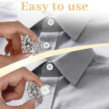 17pcs Unisex Shirt Button Covers, Includes 12 White Sewing Buttons, Detachable Pearl Button Pins For Shirt, Hat And Other Clothing Decoration - Multicolor - View 7