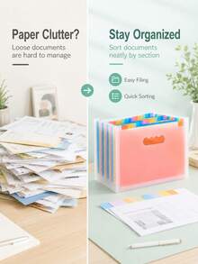 Practical Expandable Accordion File Folder To Organize 2000 Sheets Securely Premium A4 Size Document Bag With Blank & Colored Labels For Teens Compact Desk Accesorries For Home Office School Essentials School Supllies Back To School Supplies - Multicolor - View 3