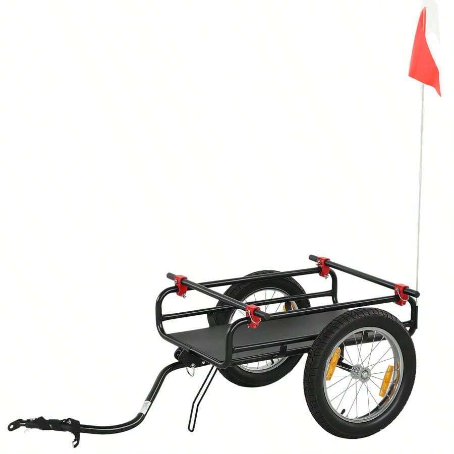 2-In-1 Bike Cargo Trailer & Wagon Cart, Multi-Use Bicycle Trailer With Quick Release 16" Pneumatic Wheels, Kickstand-XY806220 - B71-083V00BK - View 1