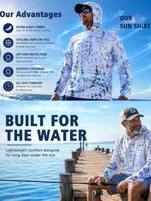 CZRLHYT Men's Long Sleeve Sun Protection, UPF 50+ High Sun Protection, Quick-Dry Fabric, Blocks UV Rays. Suitable For Swimming, Water Sports And Outdoor Activities. - Multicolor - View 7